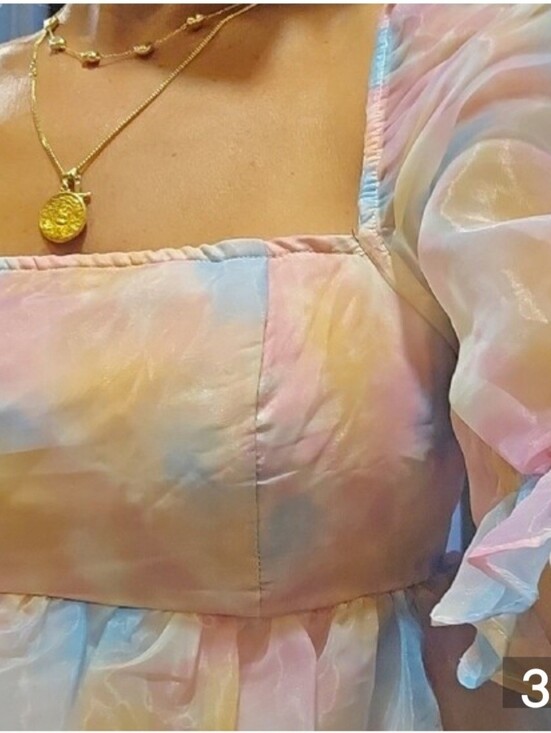 Dresses & Skirts - Ladies  Pink Pastel Princess Vacation Summer Dress with Puffy Sleeves